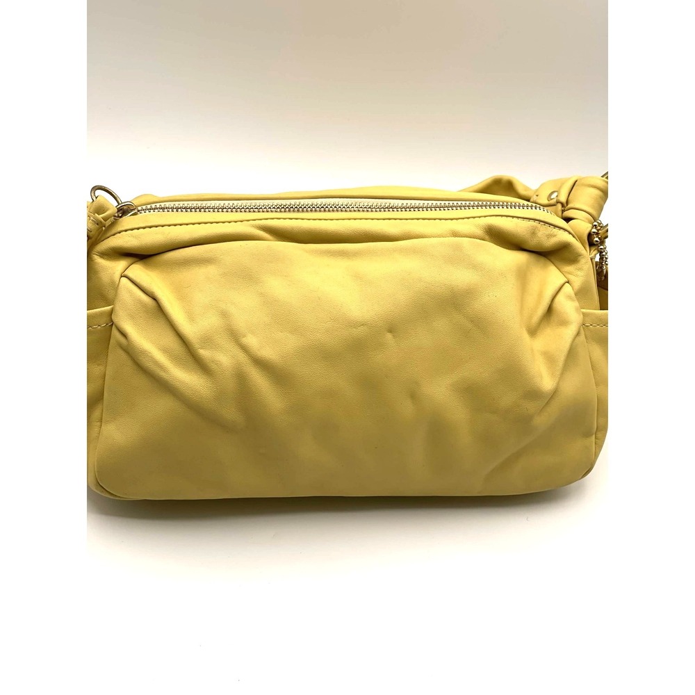 Coach Parker 230 Yellow Leather Zip Shoulder Hobo Bag Pleated Purse # 13442 Y2K - Picture 4 of 13